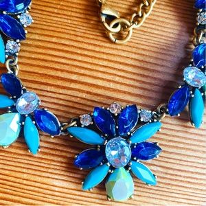 J.Crew Blue Rhinestone Statement Necklace
